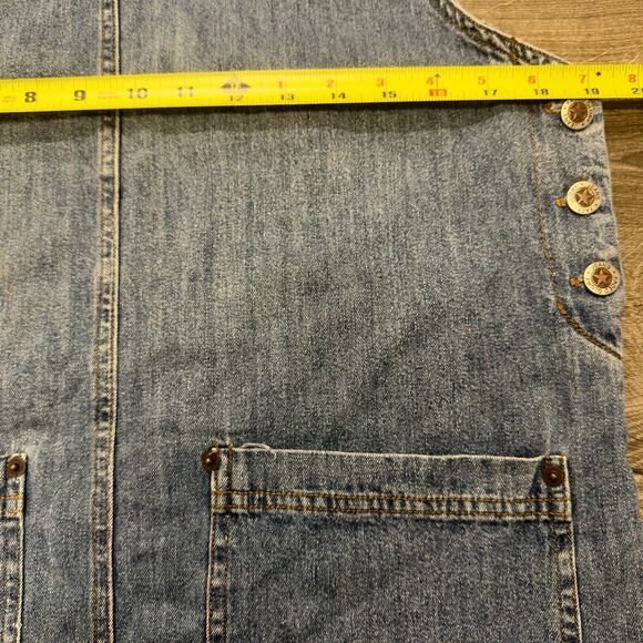 Vintage Faded Glory Denim Jumper Overall Dress Womens Sz Small Pockets 90s Y2k - Picture 7 of 10